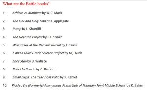 Battle of the Books list 1